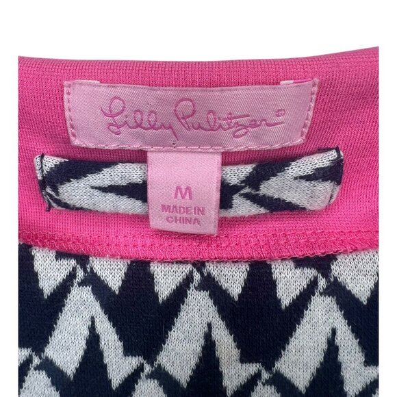 Lilly Pulitzer Jonah Crane Pose Navy & White Knit Sweater Dress 3/4 Sleeves M - Picture 5 of 13